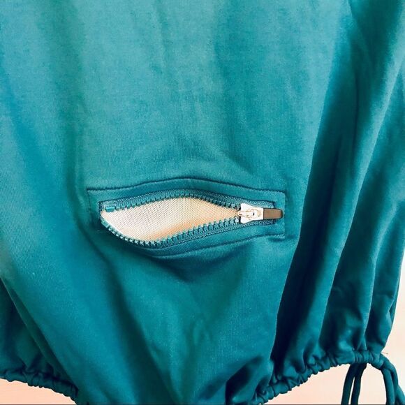 O’NEILL 365 Teal Active Long Sleeve Top Thumbholes Back Pocket Drawstring / Sz S - Picture 6 of 8